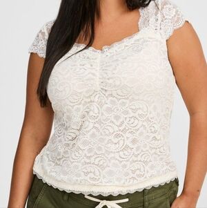 NWT Torrid Stretch Lace Sweetheart Cinch Front Top Sz. 0/12